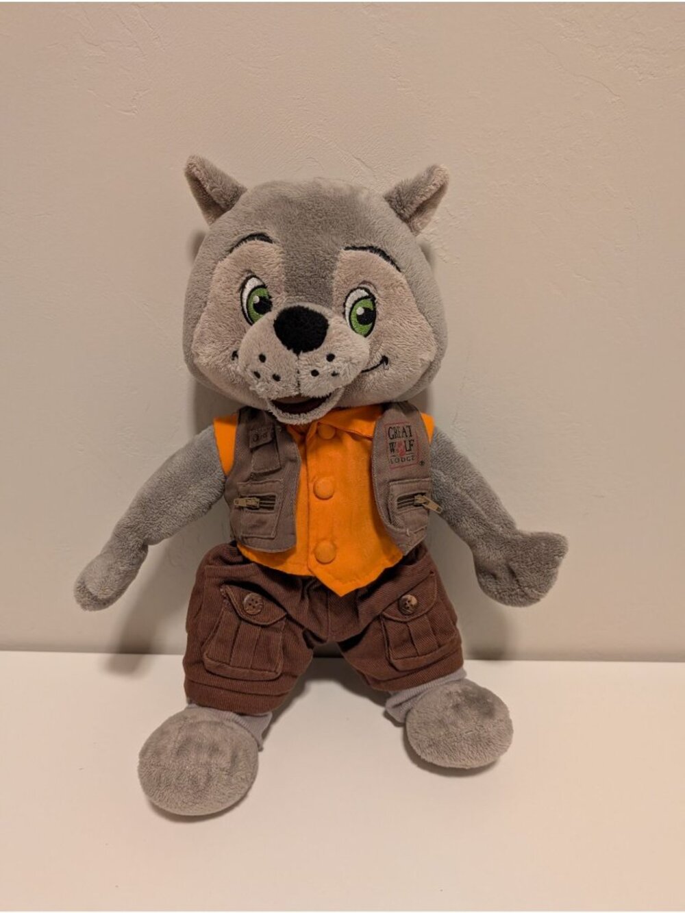 Great Wolf Lodge Wiley the Wolf Plush Stuffed Animal Toy With Vest & Pants